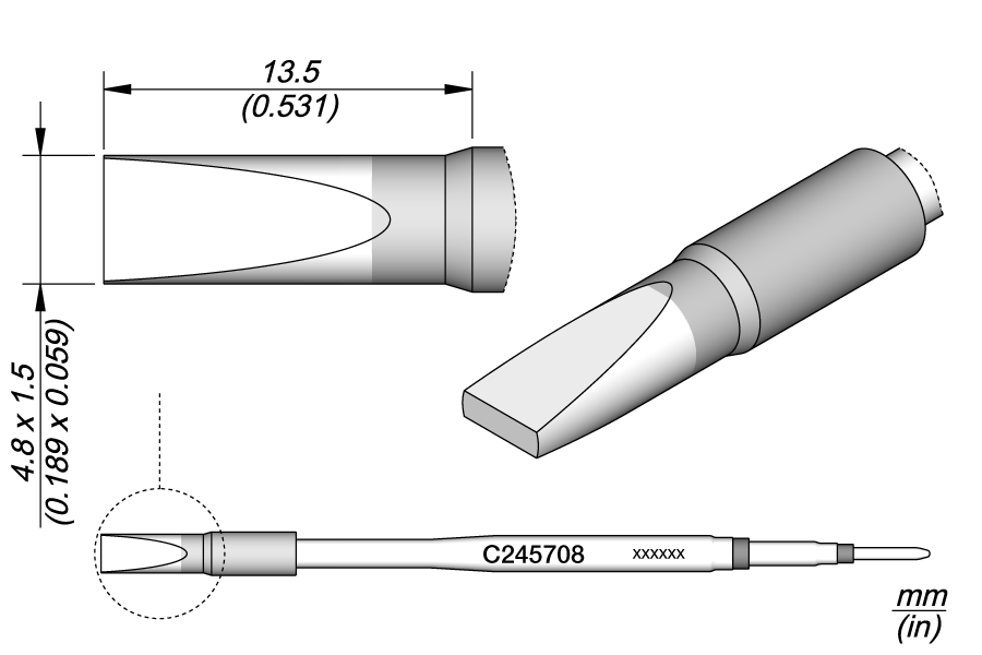 C245708 - Cartridge Chisel 4.8 x 1.5 HT S2 (similar to 245908)